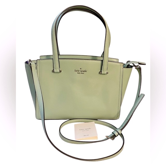 Hostess Pick ☄️🥳 Kate Spade Mint Green Satchel Crossbody Silver Color Hardware - Picture 4 of 13